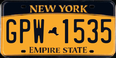 NY license plate GPW1535