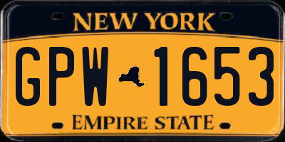 NY license plate GPW1653