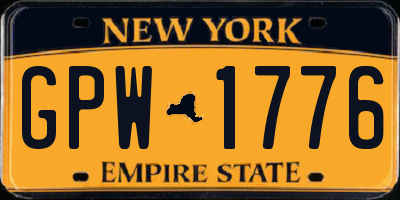 NY license plate GPW1776