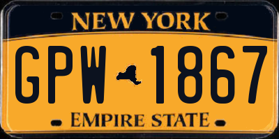 NY license plate GPW1867
