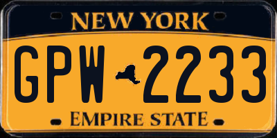 NY license plate GPW2233