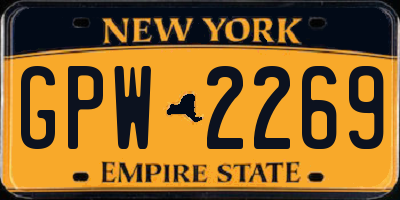 NY license plate GPW2269