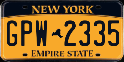 NY license plate GPW2335