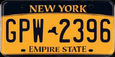 NY license plate GPW2396
