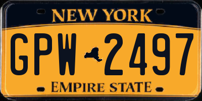 NY license plate GPW2497