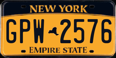 NY license plate GPW2576