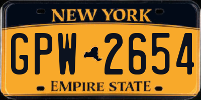 NY license plate GPW2654