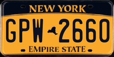 NY license plate GPW2660