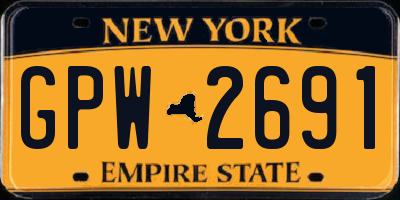 NY license plate GPW2691