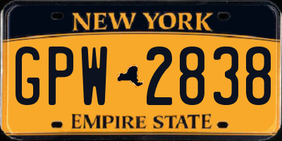 NY license plate GPW2838