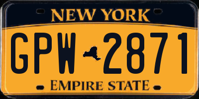 NY license plate GPW2871