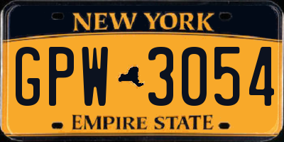 NY license plate GPW3054