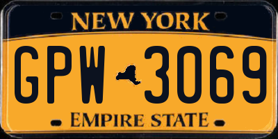 NY license plate GPW3069