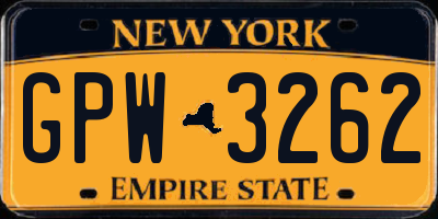 NY license plate GPW3262