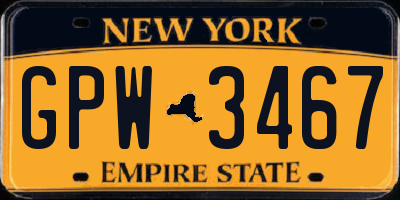 NY license plate GPW3467