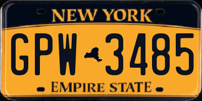 NY license plate GPW3485