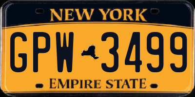 NY license plate GPW3499