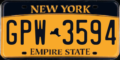 NY license plate GPW3594
