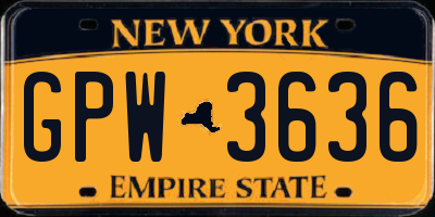 NY license plate GPW3636