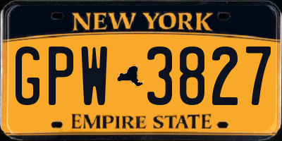 NY license plate GPW3827