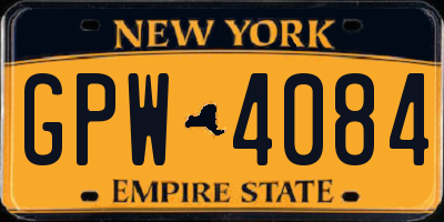 NY license plate GPW4084