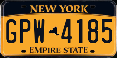 NY license plate GPW4185
