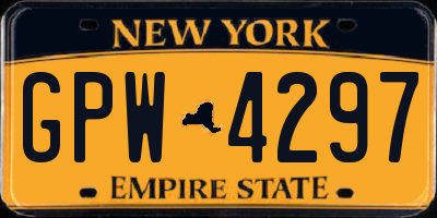 NY license plate GPW4297