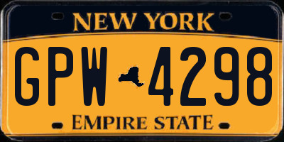 NY license plate GPW4298