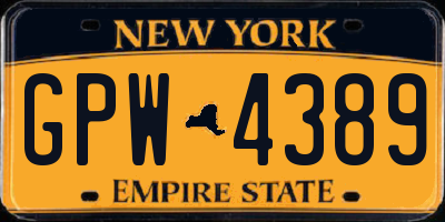 NY license plate GPW4389