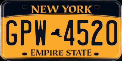 NY license plate GPW4520