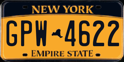NY license plate GPW4622