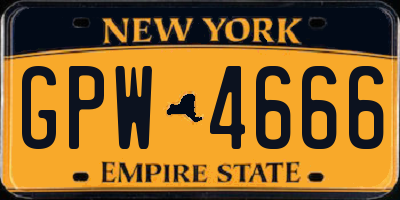 NY license plate GPW4666
