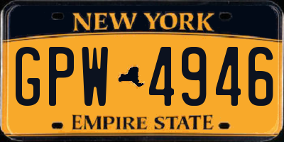 NY license plate GPW4946