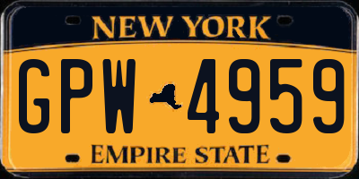 NY license plate GPW4959
