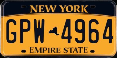 NY license plate GPW4964