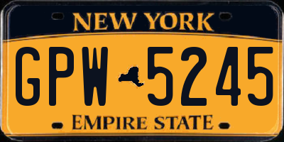 NY license plate GPW5245