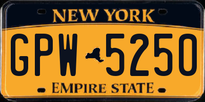 NY license plate GPW5250
