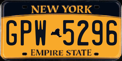 NY license plate GPW5296