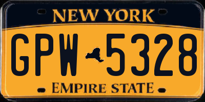 NY license plate GPW5328
