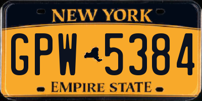 NY license plate GPW5384