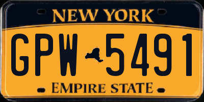 NY license plate GPW5491