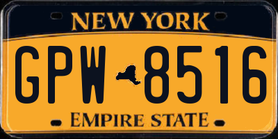 NY license plate GPW8516
