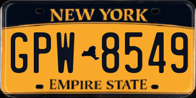 NY license plate GPW8549