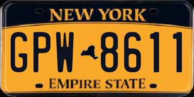 NY license plate GPW8611