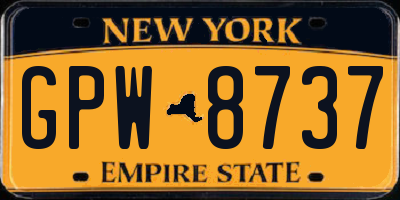 NY license plate GPW8737