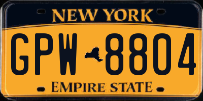 NY license plate GPW8804