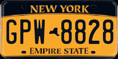 NY license plate GPW8828
