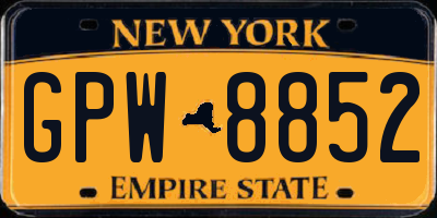 NY license plate GPW8852