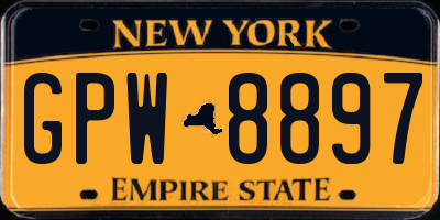NY license plate GPW8897