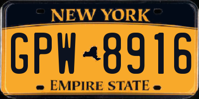 NY license plate GPW8916
